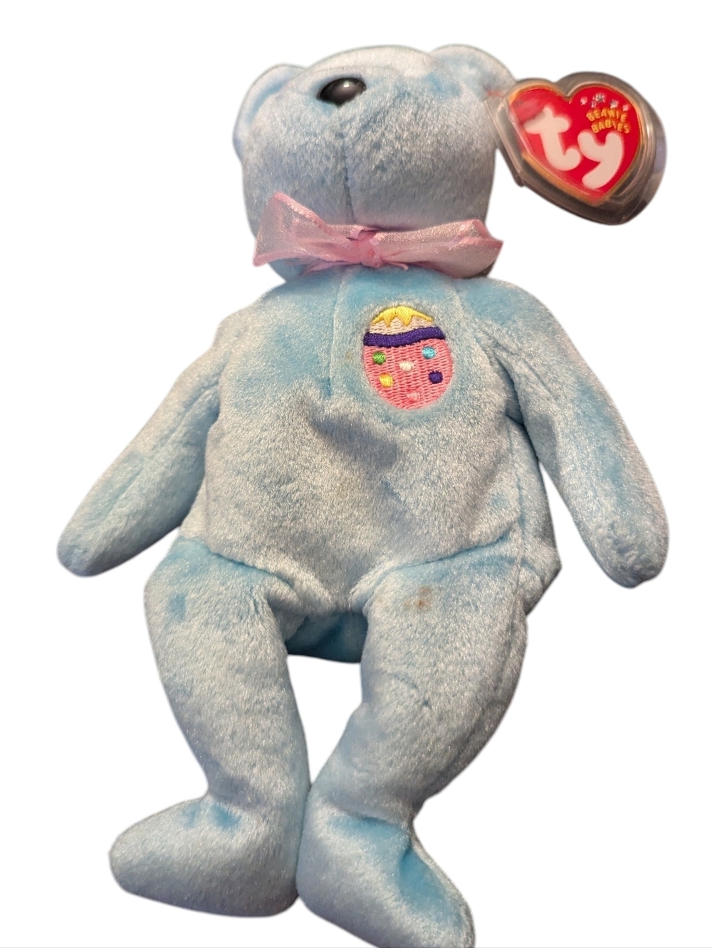 Ty Beanie Baby Eggs II the Bear - 2001 Retired Easter TLC Blue Plush